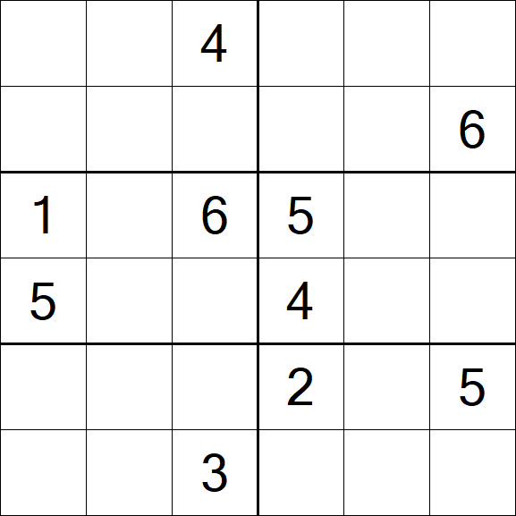 Sudoku 6x6 - Schwierig