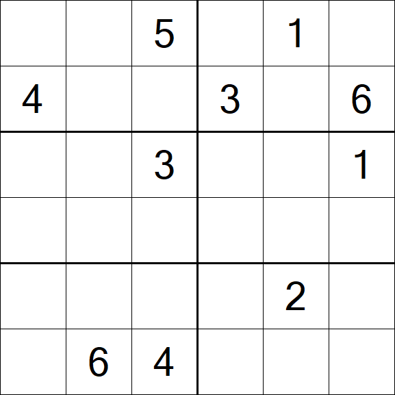 Sudoku 6x6 - Schwierig