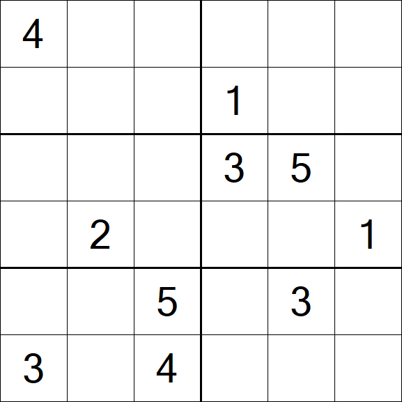 Sudoku 6x6 - Schwierig