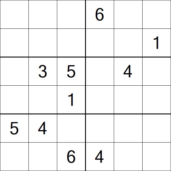 Sudoku 6x6 - Schwierig