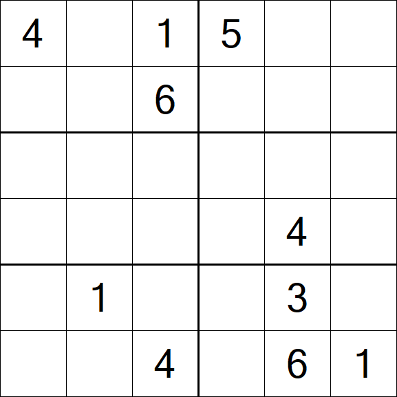 Sudoku 6x6 - Hard