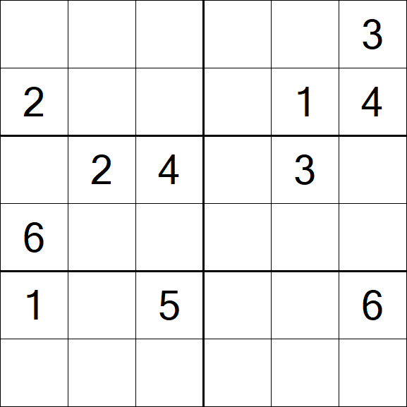 Sudoku 6x6 - Schwierig