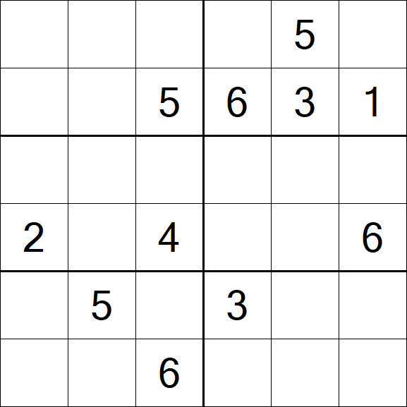 Sudoku 6x6 - Difficile