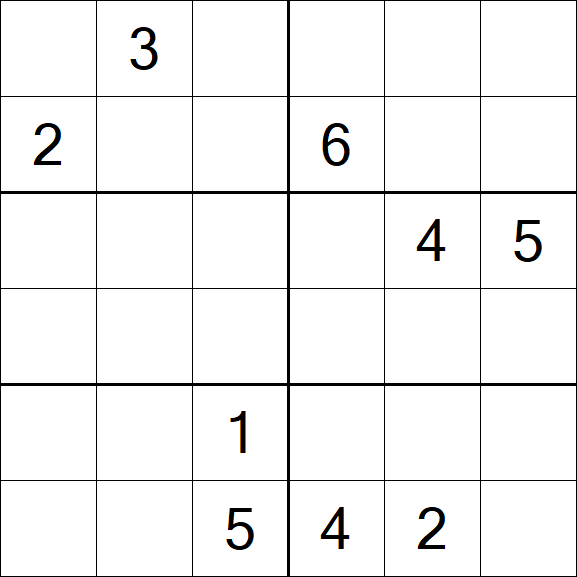 Sudoku 6x6 - Schwierig