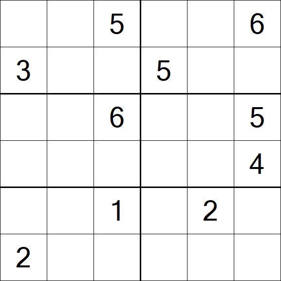 Sudoku 6x6 - Difficile