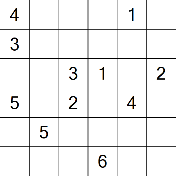 Sudoku 6x6 - Difficile