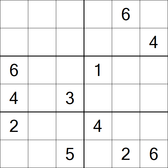 Sudoku 6x6 - Hard