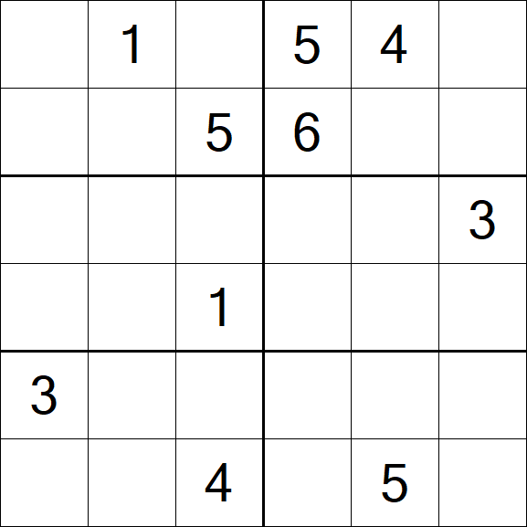 Sudoku 6x6 - Hard