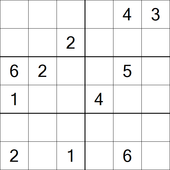 Sudoku 6x6 - Hard