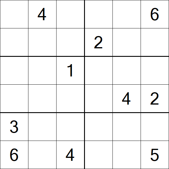 Sudoku 6x6 - Hard
