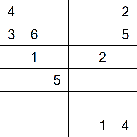 Sudoku 6x6 - Hard
