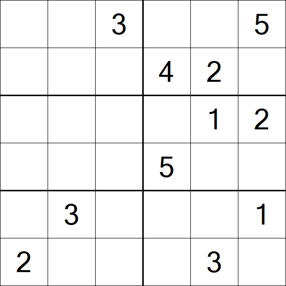 Sudoku 6x6 - Hard