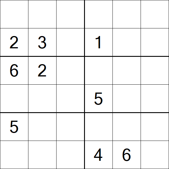 Sudoku 6x6 - Hard