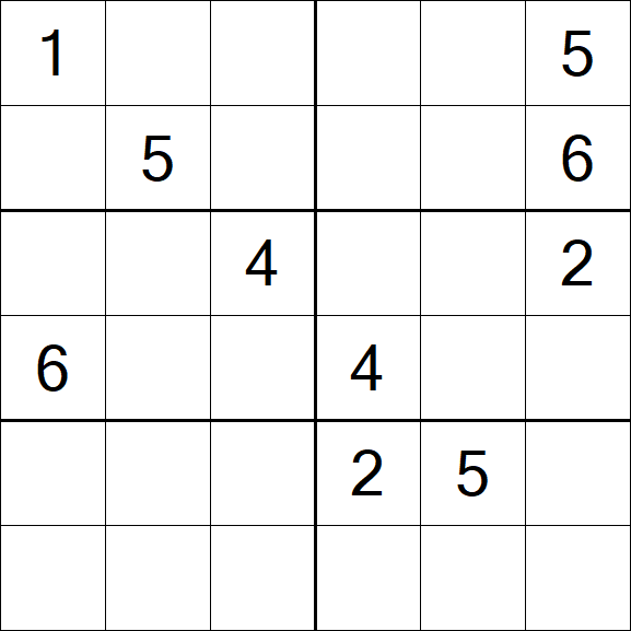 Sudoku 6x6 - Hard