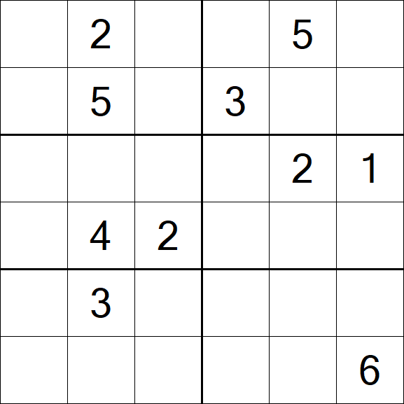 Sudoku 6x6 - Hard