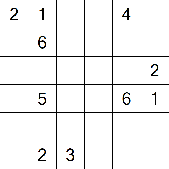 Sudoku 6x6 - Hard