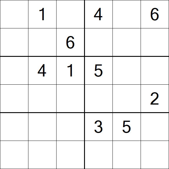 Sudoku 6x6 - Hard
