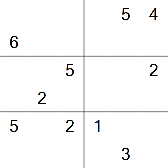 Sudoku 6x6 - Hard