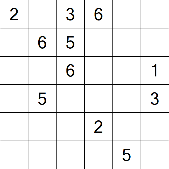 Sudoku 6x6 - Difficile