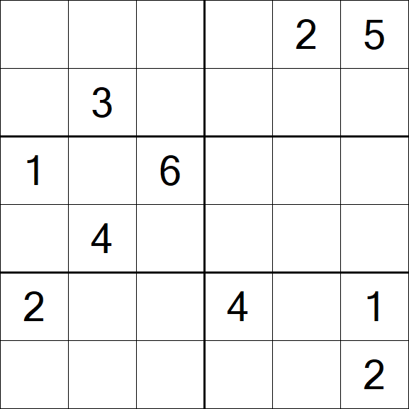 Sudoku 6x6 - Difficile