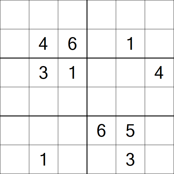 Sudoku 6x6 - Difficile