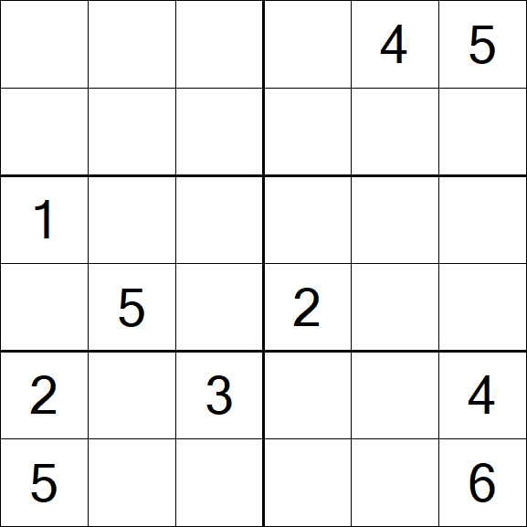 Sudoku 6x6 - Difficile