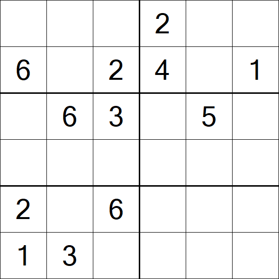 Sudoku 6x6 - Difícil