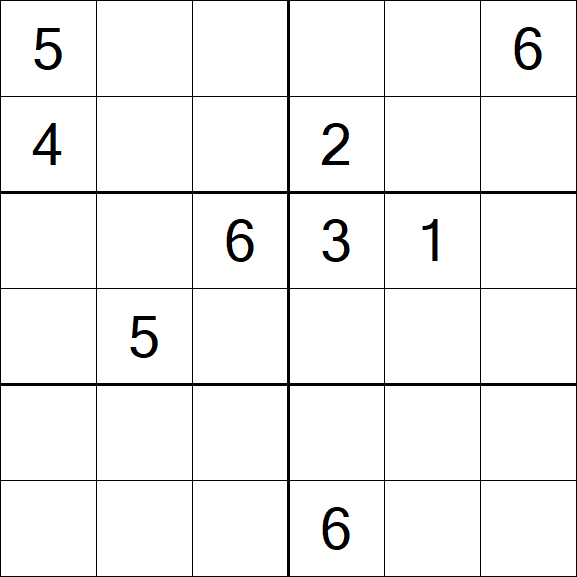 Sudoku 6x6 - Difícil