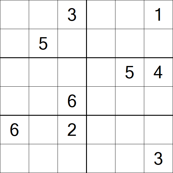 Sudoku 6x6 - Difícil