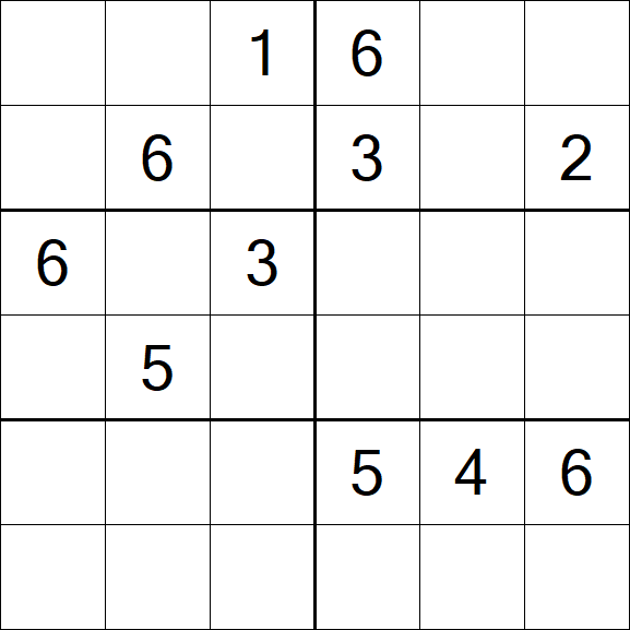 Sudoku 6x6 - Hard