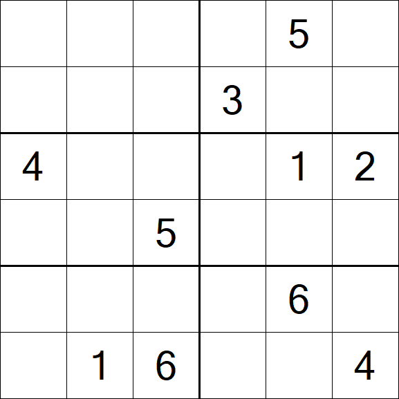 Sudoku 6x6 - Medium