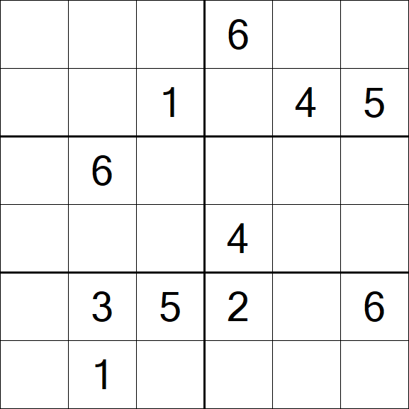 Sudoku 6x6 - Medio
