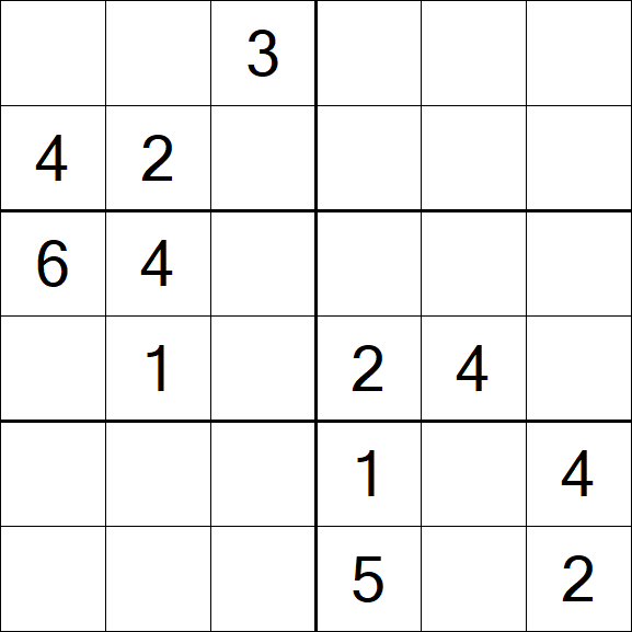 Sudoku 6x6 - Moyen