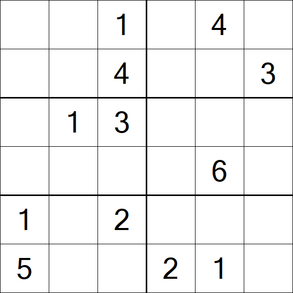 Sudoku 6x6 - Moyen