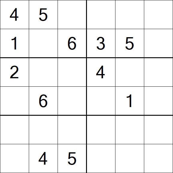 Sudoku 6x6 - Medium