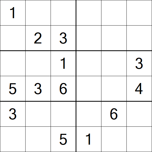 Sudoku 6x6 - Medium