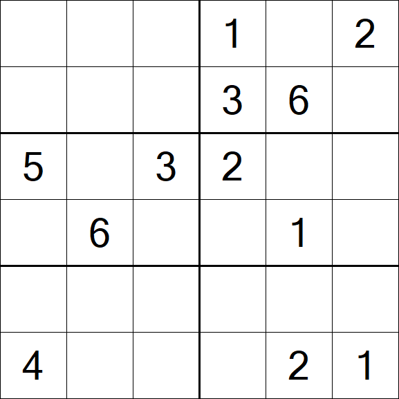 Sudoku 6x6 - Medium