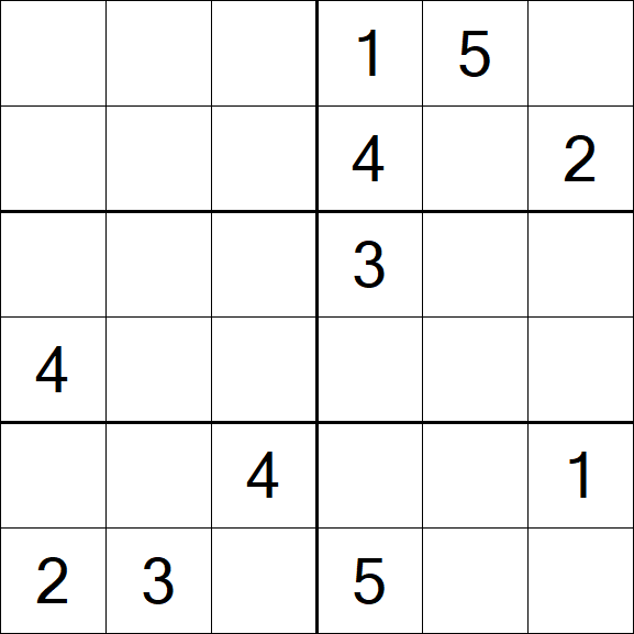 Sudoku 6x6 - Medium