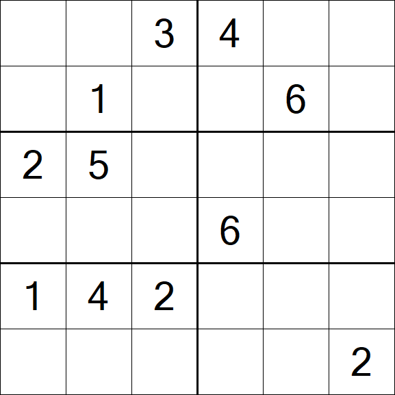 Sudoku 6x6 - Medium