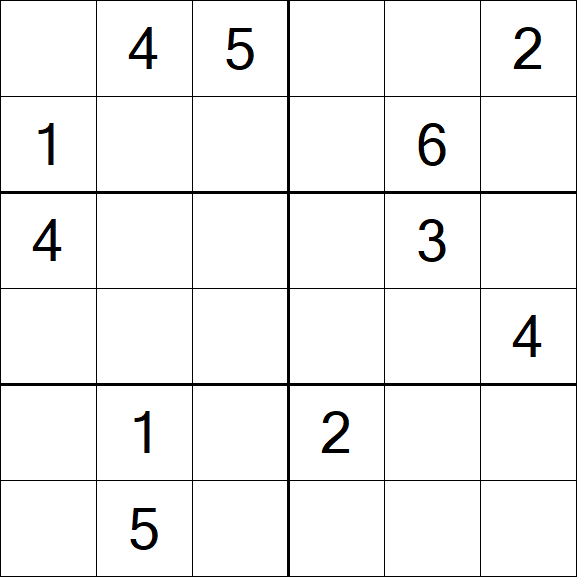 Sudoku 6x6 - Medium