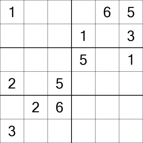 Sudoku 6x6 - Medium