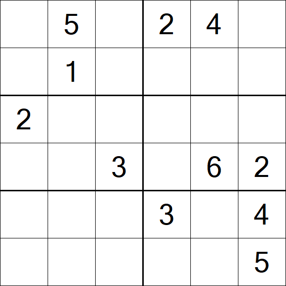 Sudoku 6x6 - Mittel