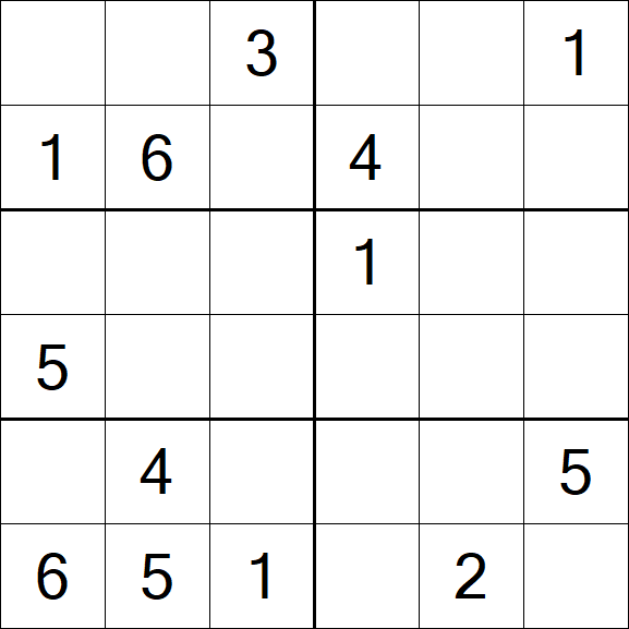 Sudoku 6x6 - Medium