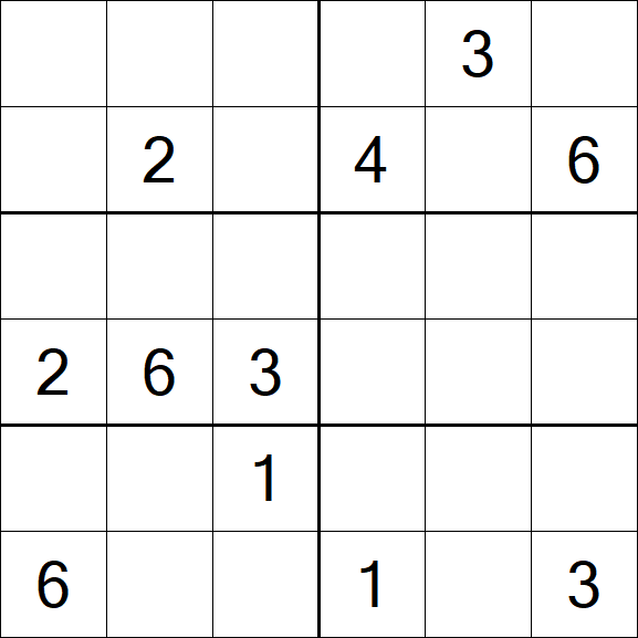 Sudoku 6x6 - Medium