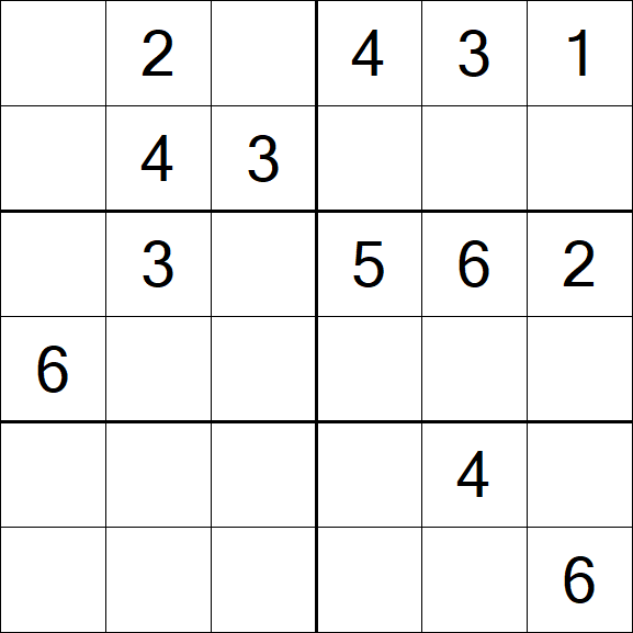 Sudoku 6x6 - Medium