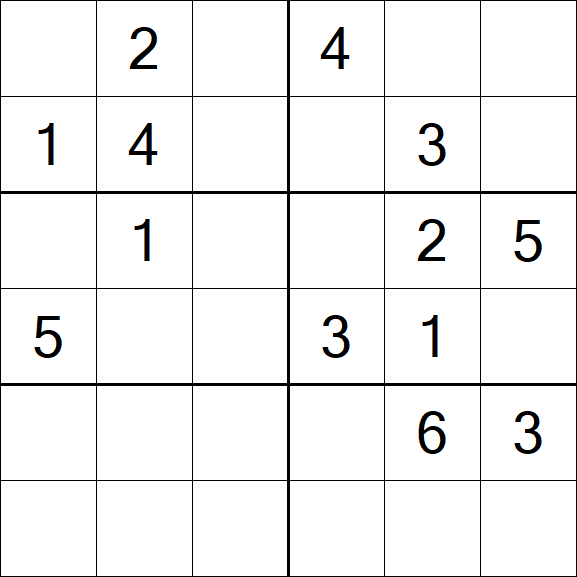 Sudoku 6x6 - Medium