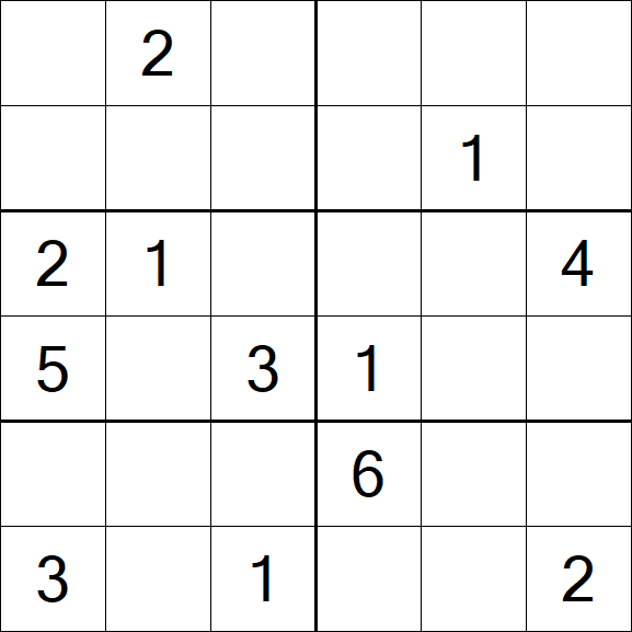 Sudoku 6x6 - Medium