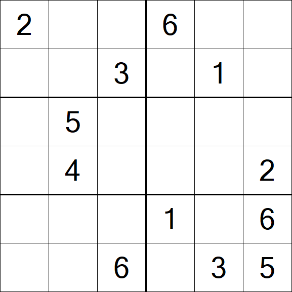 Sudoku 6x6 - Medium