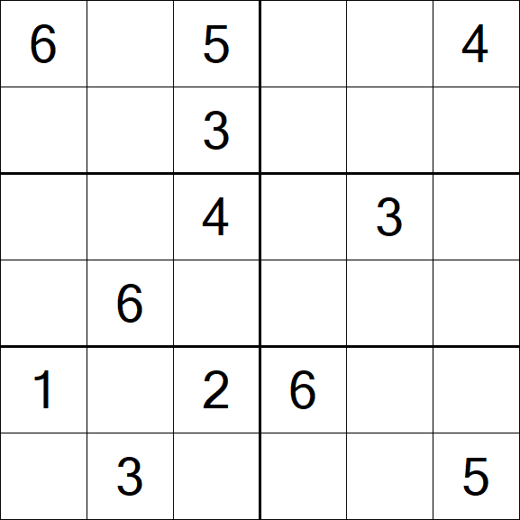 Sudoku 6x6 - Medium