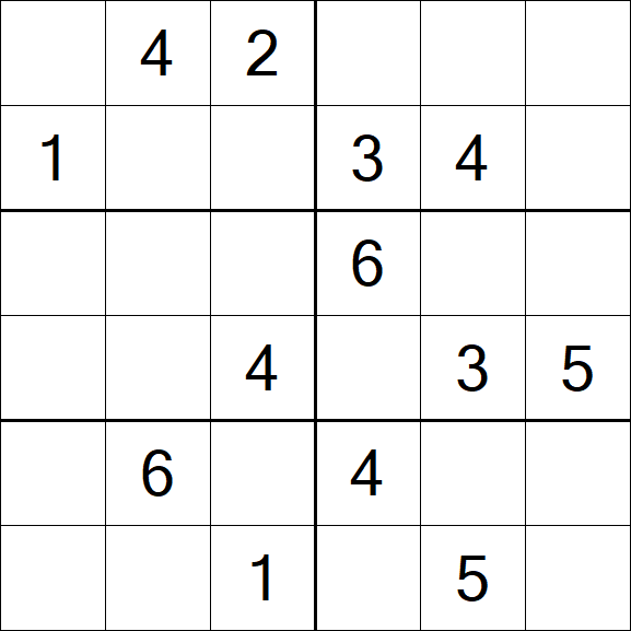 Sudoku 6x6 - Medium
